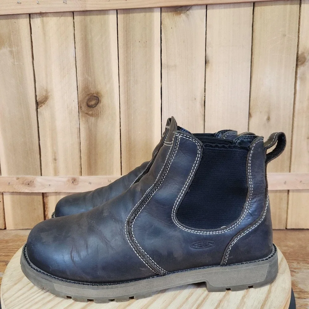 Keen Utility Seattle Romeo Chelsea Boots Mens 11 Brown Leather Pull On Work